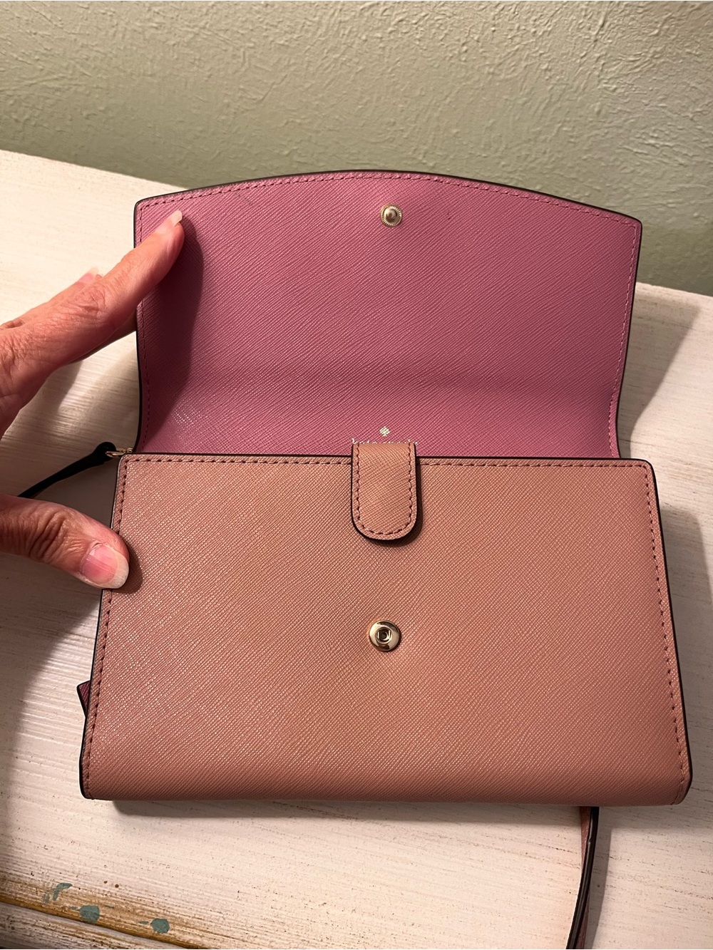 Kate Spade Laurel Way Winni Crossbody Bag Dusty Pink Saffiano Leather - Picture 4 of 10